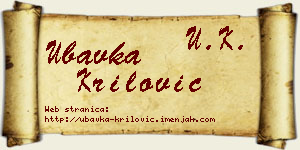 Ubavka Krilović vizit kartica